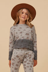 Large Leopard Print Dip Dye Crewneck | Vintage Havana Clothing