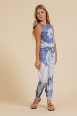 Ocean Water Tie Dye Tie Front Tank | Vintage Havana Clothing