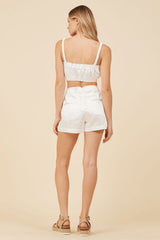 Ivory Heavy Satin Bra Top | Vintage Havana Women