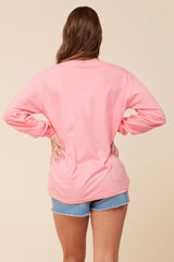 "Bride Tribe" Sunset Pink Wash Long Sleeved Pocket Tee | Vintage Havana Women