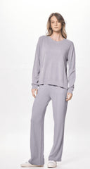 Cool Grey Plush Knit Crewneck | Vintage Havana Women