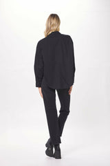 Black Poplin Shirting w/ Rhinestones | Vintage Havana Women
