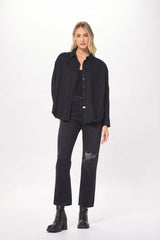 Black Poplin Shirting w/ Rhinestones | Vintage Havana Women