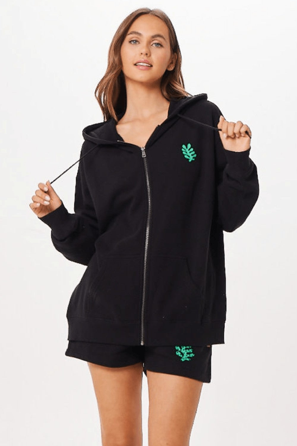 Black Tulum Jet Setter Surf Wash Zip Up | Vintage Havana Women