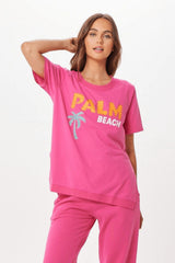 Hot Pink Palm Beach Jet Setter T-Shirt | Vintage Havana Women