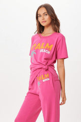 Hot Pink Palm Beach Jet Setter T-Shirt | Vintage Havana Women