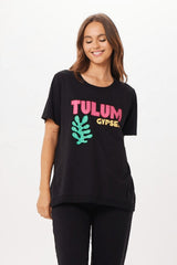 Black Tulum Jet Setter T-Shirt | Vintage Havana Women