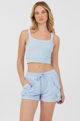 Powder Blue Cord Terry Tank | Vintage Havana Women