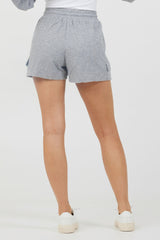 Heather Grey Bounded Textured Jersey Shorts | Vintage Havana Women