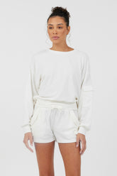 White Cord Terry Crewneck | Vintage Havana Women
