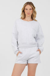 Grey Icicle Essential Fleece Crewneck | Vintage Havana Women