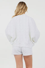Grey Icicle Essential Fleece Zip Up Bomber | Vintage Havana Women
