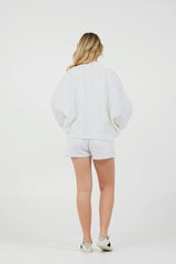 Grey Icicle Essential Fleece Zip Up Bomber | Vintage Havana Women