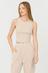 Vanilla Cream Cashmere Fleece Rib Tank | Vintage Havana Women