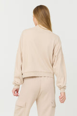 Vanilla Cream Cashmere Fleece Quarter Zip | Vintage Havana Women