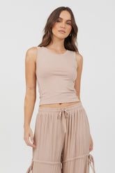 Nude Wide Rib Fitted Tank | Vintage Havana Women