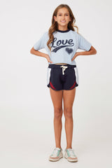 Navy Ringer Tape Shorts | Vintage Havana Clothing