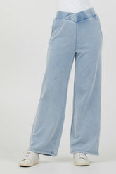 Washed Denim Terry Fleece Pant | Vintage Havana Women