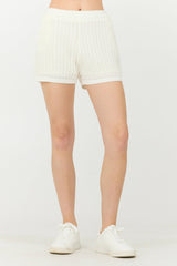 White Open Crochet Shorts | Vintage Havana Women