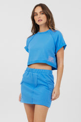 Azure Blue Fleece Tee w/ Print | Vintage Havana Women