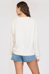 "le bleu ocean" Sandbar Solid Hacci Crewneck | Vintage Havana Women