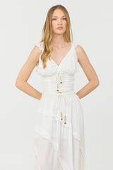 Clean White Rayon Crinkle Flutter Sleeve Top | Vintage Havana Women