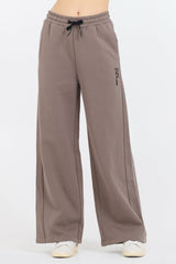 Taupe Grey Fleece Flare Pant W/ Flocking Details | Vintage Havana Women