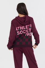 Cabernet W/ Rose Printed Heavy Surf Wash Hoodie | Vintage Havana Women
