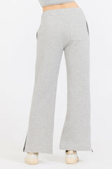 Pure Grey Contrast Black Zipper Flare Pant | Vintage Havana Women