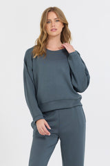 Mountain Grey Cloud Fleece Crewneck | Vintage Havana Women