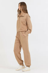 Caramel Cloud Fleece Quarter Zip | Vintage Havana Women