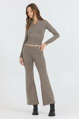 Olive Grey Slim Fit Knit Quarter Zip | Vintage Havana Women