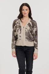 Forest Fog Camo Zip Up Sweater | Vintage Havana Women