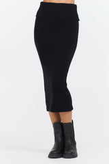 Black Knit Midi Skirt | Vintage Havana Women