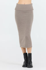 Stone Grey Knit Midi Skirt | Vintage Havana Women