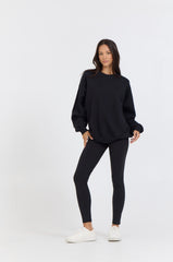 Black Proweave Crewneck | Vintage Havana Women
