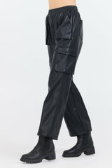 Black Leather Cargo Pants | Vintage Havana Women