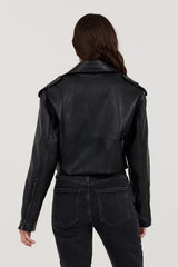 Black Leather Moto Jacket | Vintage Havana Women