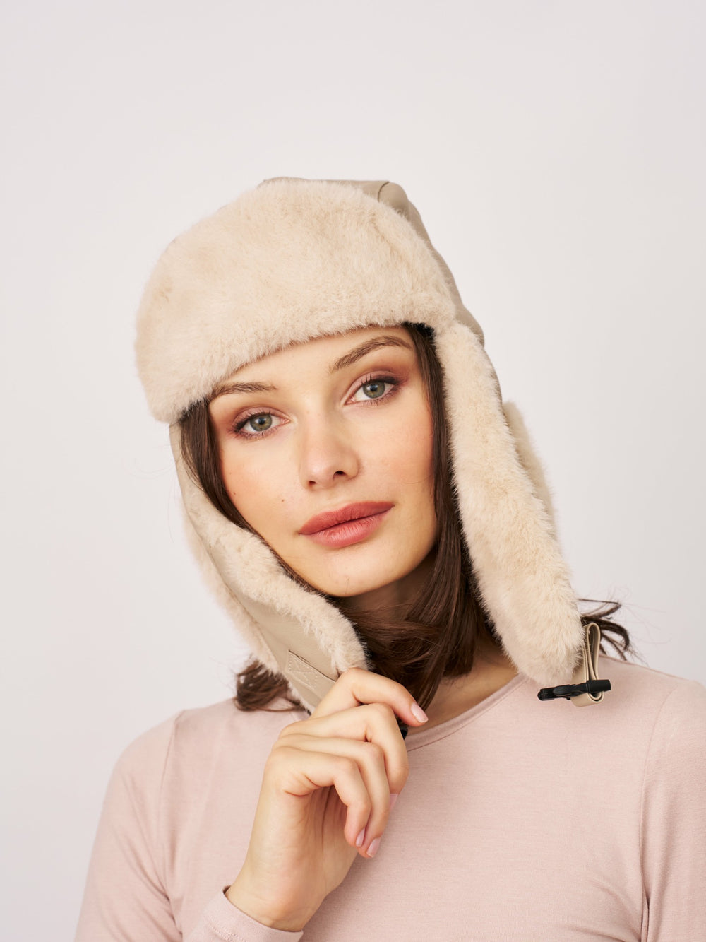 FUR TRAPPER HAT - CREAM | Vintage Havana Women