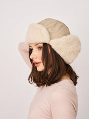 FUR TRAPPER HAT - CREAM | Vintage Havana Women