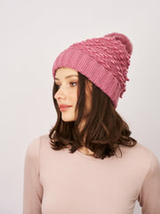 TURN UP POMPOM HAT - BLUSH | Vintage Havana Women