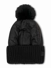 PUFFER POMPOM HAT - BLACK | Vintage Havana Women