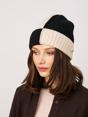 SEAM PATTERN BEANIE - BLACK | Vintage Havana Women