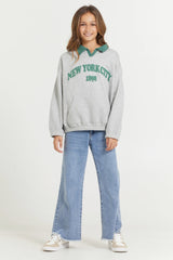 Kids Hunter Green and Grey NYC Oversized Polo | Vintage Havana Women