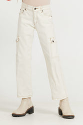 Kids Cream Cargo Jean | Vintage Havana Clothing