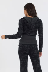 Autumn Camo Slim Fit Knit Zip Up | Vintage Havana Women