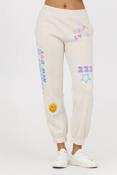 Printed Surf Wash Jogger with Patches | Vintage Havana Women