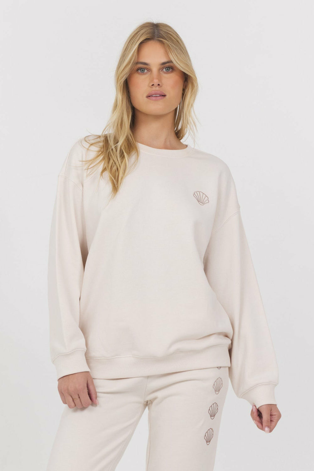 Embroidered French Terry Crew | Vintage Havana Women