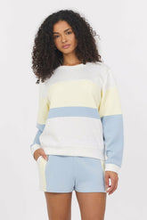 Color Block Cloud Fleece Crew | Vintage Havana Women