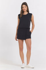 Black Cloud Asymmetrical Skort | Vintage Havana Women